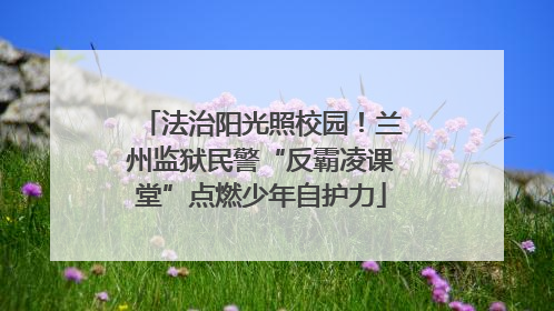 法治阳光照校园！兰州监狱民警“反霸凌课堂”点燃少年自护力