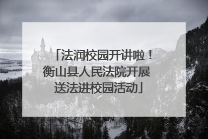 法润校园开讲啦！衡山县人民法院开展 送法进校园活动