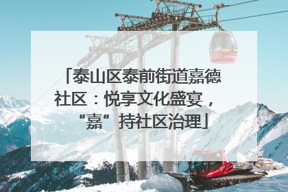 泰山区泰前街道嘉德社区：悦享文化盛宴，“嘉”持社区治理