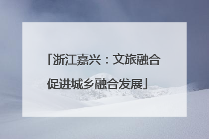 浙江嘉兴：文旅融合促进城乡融合发展
