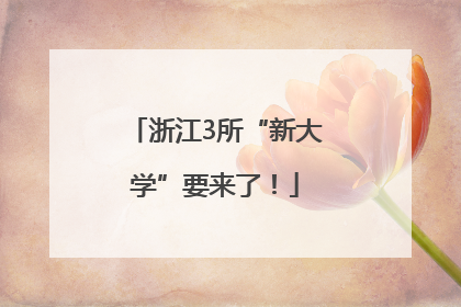 浙江3所“新大学”要来了！
