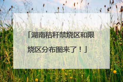 湖南秸秆禁烧区和限烧区分布图来了！
