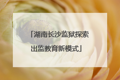 湖南长沙监狱探索出监教育新模式