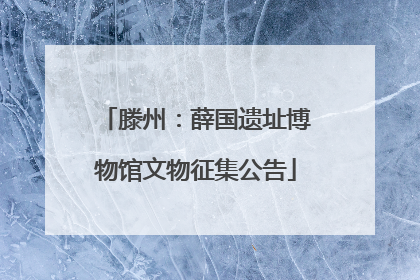 滕州：薛国遗址博物馆文物征集公告