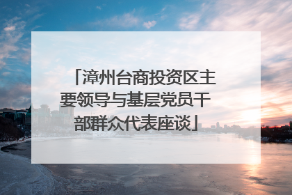漳州台商投资区主要领导与基层党员干部群众代表座谈