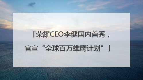 荣耀CEO李健国内首秀，官宣“全球百万雄鹰计划”