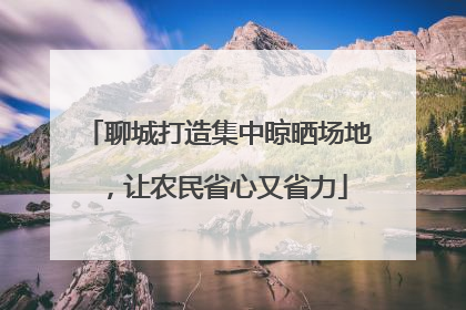 聊城打造集中晾晒场地，让农民省心又省力