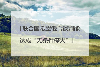 联合国希望俄乌谈判能达成“无条件停火”