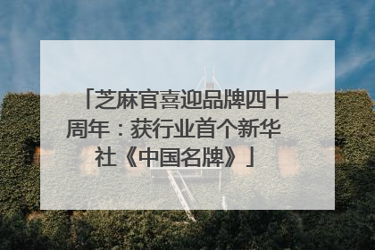芝麻官喜迎品牌四十周年：获行业首个新华社《中国名牌》