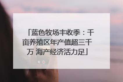 蓝色牧场丰收季：千亩养殖区年产值超三千万 海产经济活力足