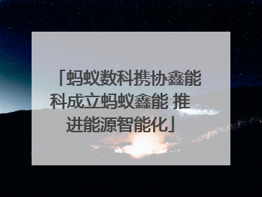 蚂蚁数科携协鑫能科成立蚂蚁鑫能 推进能源智能化