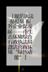 规范执法强根基 服务企业促发展——市生态环境综合行政执法局激活营商环境“绿色动能”