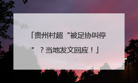 贵州村超“被足协叫停”？当地发文回应！