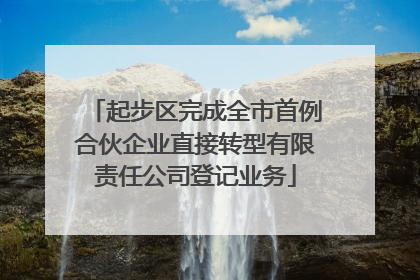 起步区完成全市首例合伙企业直接转型有限责任公司登记业务