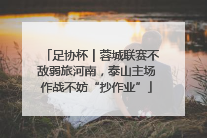 足协杯｜蓉城联赛不敌弱旅河南，泰山主场作战不妨“抄作业”