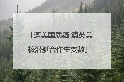 遭美国质疑 澳英美核潜艇合作生变数