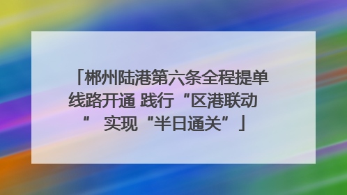 郴州陆港第六条全程提单线路开通 践行“区港联动” 实现“半日通关”