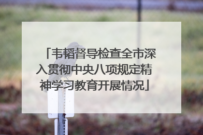 韦韬督导检查全市深入贯彻中央八项规定精神学习教育开展情况