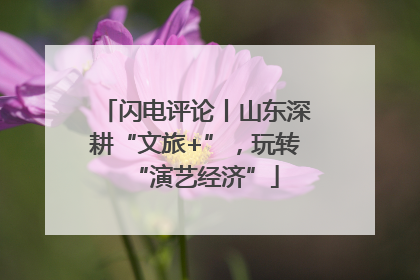 闪电评论丨山东深耕“文旅+”，玩转“演艺经济”