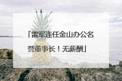 雷军连任金山办公名誉董事长！无薪酬