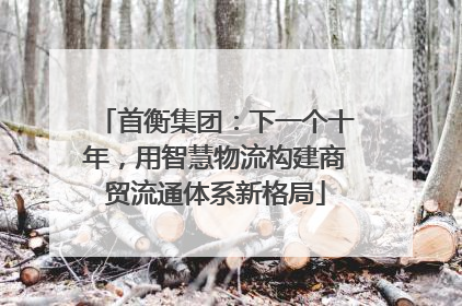 首衡集团：下一个十年，用智慧物流构建商贸流通体系新格局