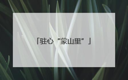 驻心“蒙山里”