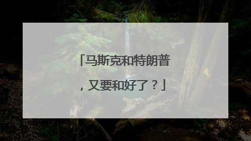 马斯克和特朗普，又要和好了？