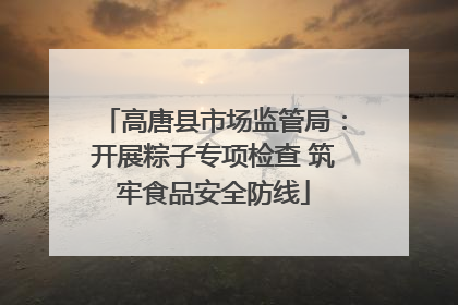 高唐县市场监管局：开展粽子专项检查 筑牢食品安全防线