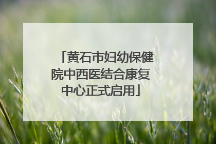 黄石市妇幼保健院中西医结合康复中心正式启用