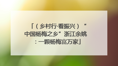 （乡村行·看振兴）“中国杨梅之乡”浙江余姚：一颗杨梅富万家