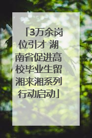 3万余岗位引才 湖南省促进高校毕业生留湘来湘系列行动启动