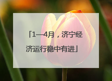 1—4月，济宁经济运行稳中有进