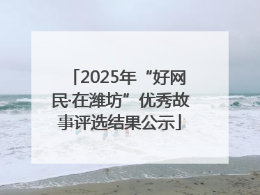 2025年“好网民·在潍坊”优秀故事评选结果公示