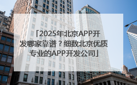 2025年北京APP开发哪家靠谱？细数北京优质专业的APP开发公司