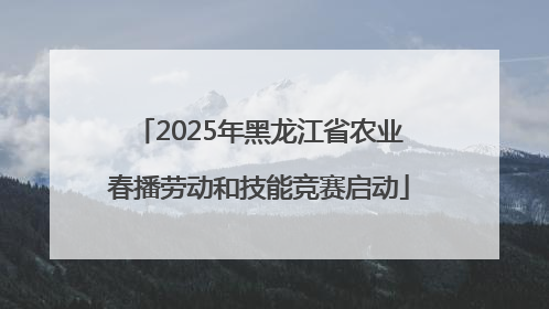 2025年黑龙江省农业春播劳动和技能竞赛启动