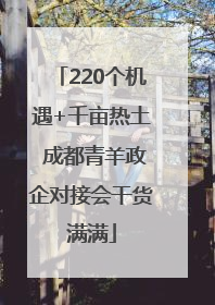 220个机遇+千亩热土 成都青羊政企对接会干货满满