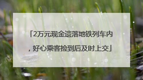 2万元现金遗落地铁列车内，好心乘客捡到后及时上交