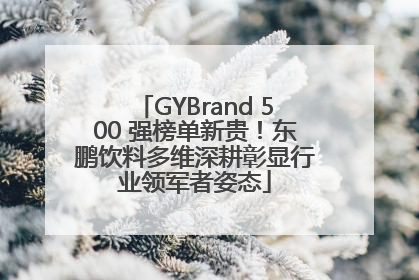 GYBrand 500 强榜单新贵！东鹏饮料多维深耕彰显行业领军者姿态